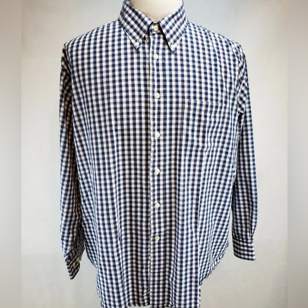 Brooks Brothers 346 Cotton Button Down - Navy Checker